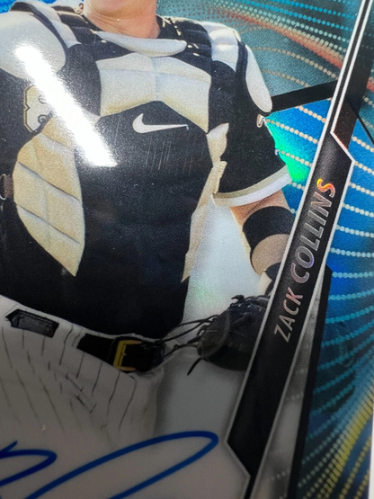 Zack Collins 2020 Topps Finest Blue Refractor Auto RC /150 #FA-ZC White Sox