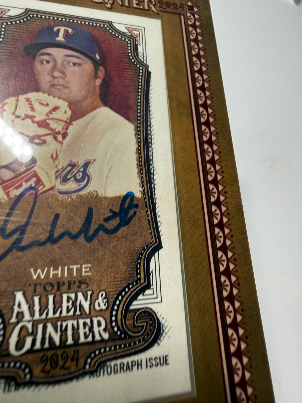 Owen White 2024 Topps Allen & Ginter Mini Framed Auto RC #MA-OW Rangers