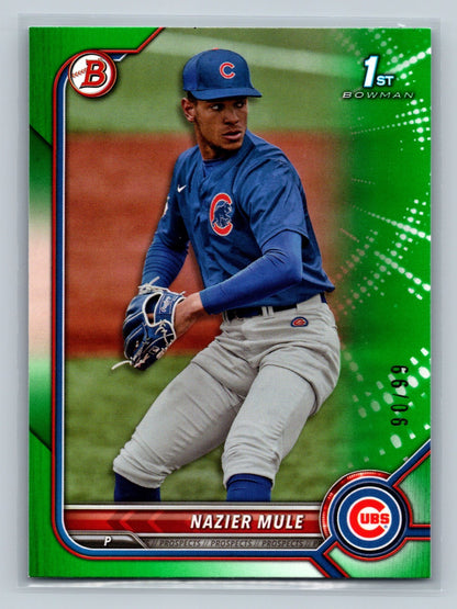 Nazier Mule 2022 Bowman Draft 1st Paper Green /99 #BD-77 Cubs
