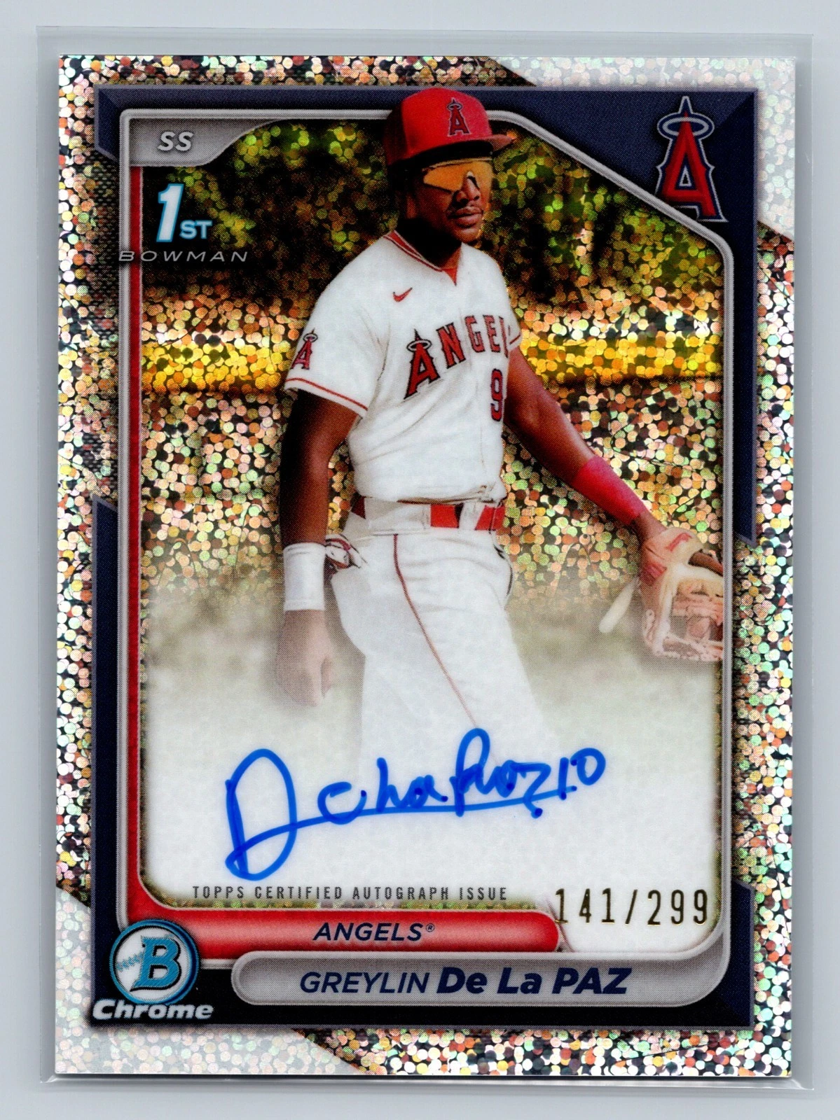 Greylin De La Paz 2024 Bowman Chrome 1st Speckle Refractor Auto /299 #CPA-GD