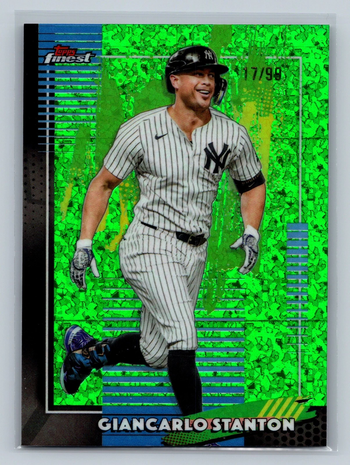Giancarlo Stanton 2026 Topps Finest Common Green Mini Diamond Refractor /99 #32