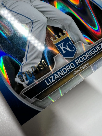 Lizandro Rodriguez 2023 Bowman Chrome 1st Blue Raywave Refractor /150 #BCP-47