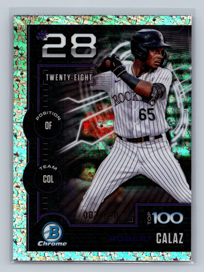 Robert Calaz 2025 Bowman Scouts Top 100 Mini Diamond Refractor /150 #BTP-28