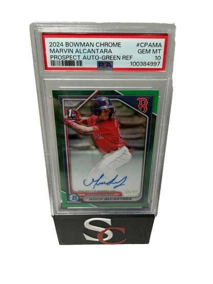 Marvin Alcantara 2024 Bowman Chrome 1st Green Refractor Auto /99 #CPA-MA PSA 10