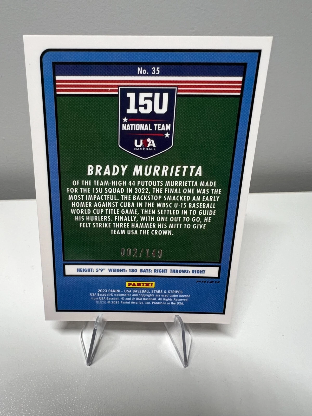 Brady Murrietta 2023 Panini Stars & Stripes Red Stars /149 #35