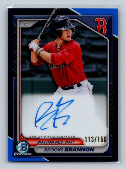 Brooks Brannon 2024 Bowman Chrome Prospects Blue Refractor Auto /150 #CPA-BB