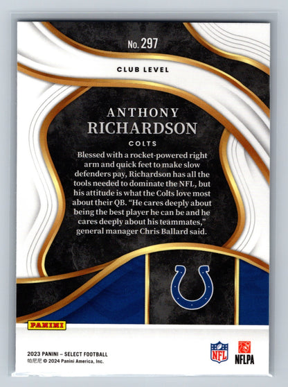 Anthony Richardson 2023 Panini Select Club Level RC #297 Colts