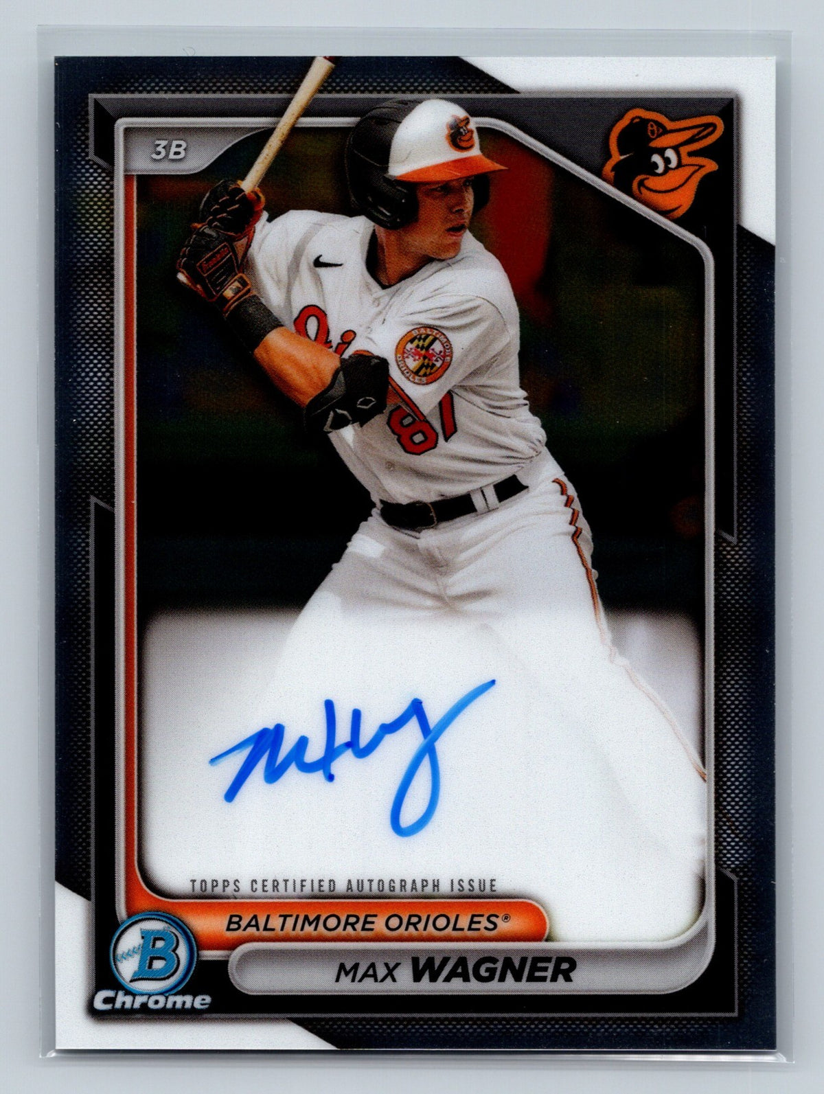 Max Wagner 2024 Bowman Chrome Prospects Auto #CPA-MW Orioles