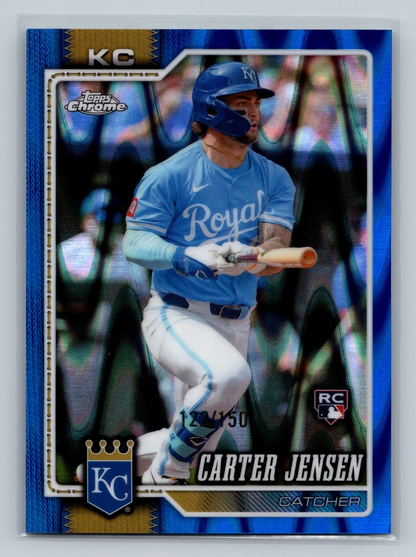 Carter Jensen 2026 Topps Chrome Blue RayWave Refractor RC /150 #39 Royals