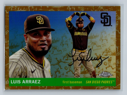 Luis Arraez 2025 Topps Chrome Platinum Toile Gold Refractor /50 #141 Padres
