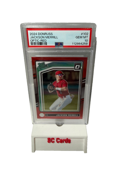 Jackson Merrill 2024 Donruss Optic Rated Prospects Red /99 #102 PSA 10 * READ *