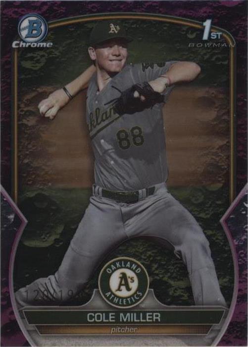 Cole Miller 2023 Bowman Draft Chrome 1st Fuchsia Lunar Refractor /199 #BDC-51