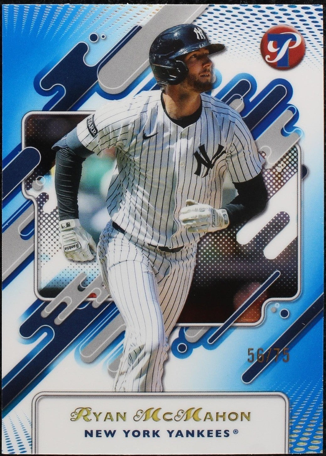 Ryan McMahon 2025 Topps Pristine Blue Refractor /75 #191 Yankees