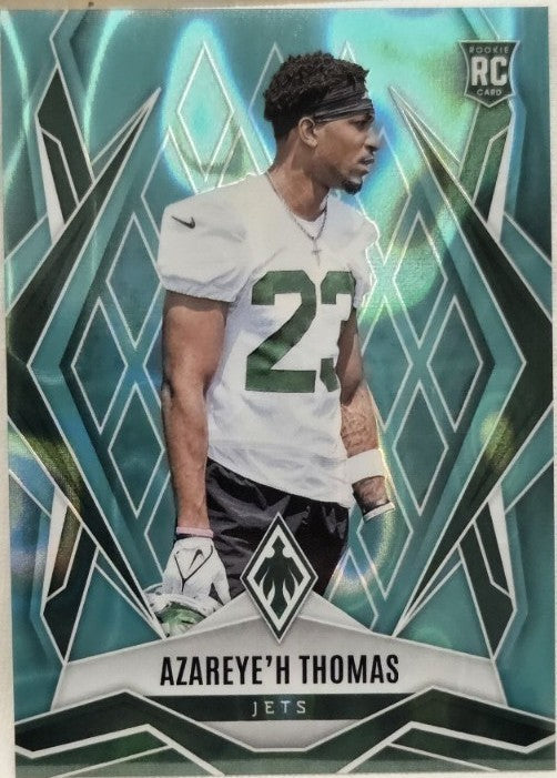 Azareye'h Thomas 2025 Panini Phoenix Teal Lava RC /175 #212 Jets