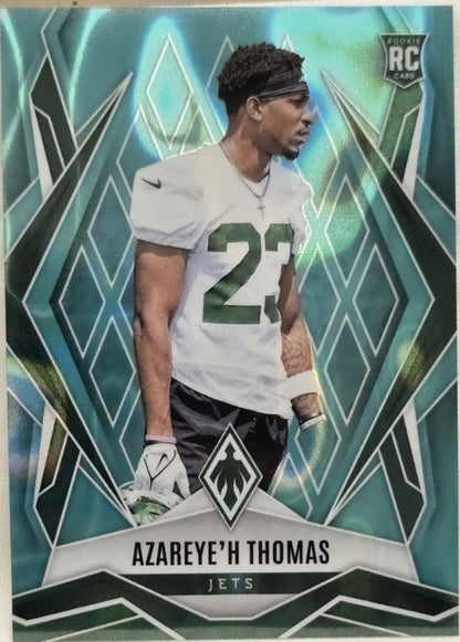 Azareye'h Thomas 2025 Panini Phoenix Teal Lava RC /175 #212 Jets