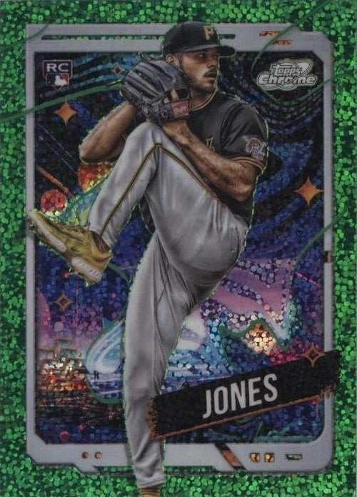 Jared Jones 2024 Topps Cosmic Chrome Green Space Dust Refractor RC /75 #163