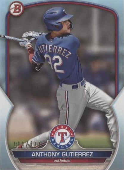 Anthony Gutierrez 2023 Bowman Sky Blue Paper Prospects /499 #BP-85 Rangers