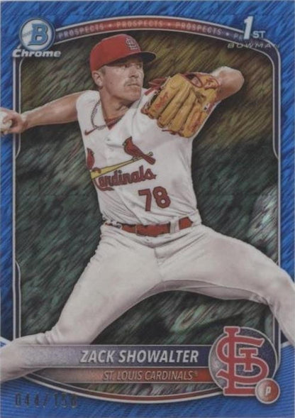 Zack Showalter 2025 Bowman Chrome 1st Blue Shimmer Refractor /150 #BCP-74