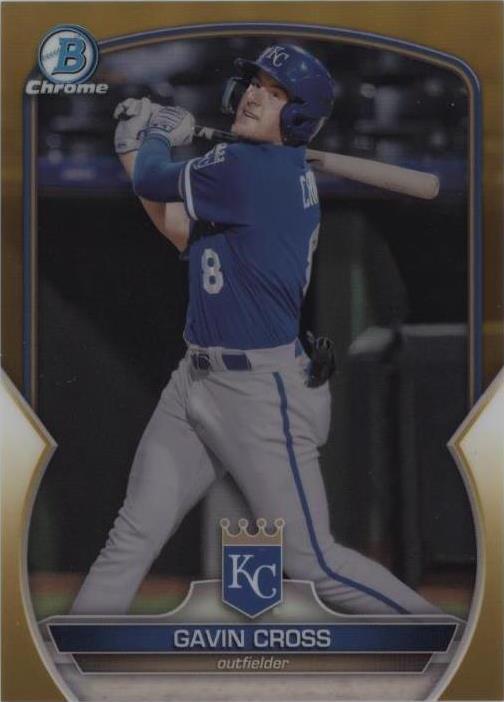 Gavin Cross 2023 Bowman Chrome Prospect Gold Refractor /50 #BCP-160 Royals
