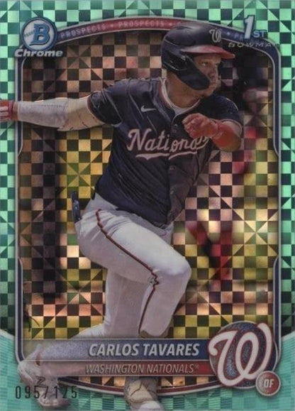 Carlos Tavares 2025 Bowman Chrome 1st Aqua X-Fractor /125 #BCP-28 Nationals