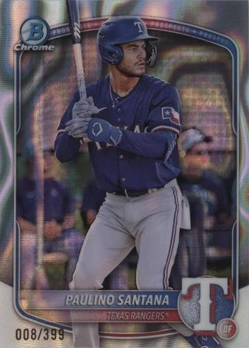 Paulino Santana 2025 Bowman Chrome Lava Refractor /399 #BCP-72 Rangers